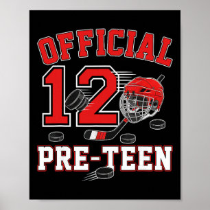 Affiche Anniversaire Officiel Pré-adolescent 12 Ans Garçon