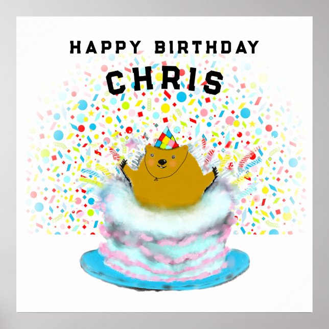 Affiche anniversaire personnalisé du jour de la marmotte (Devant)