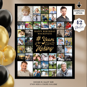 Affiche Anniversaire Photo Collage ANNÉES DANS LA FABRICAT