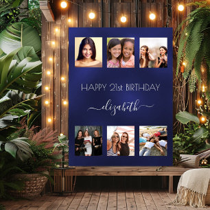 Affiche Anniversaire photo collage marine bleu BFF