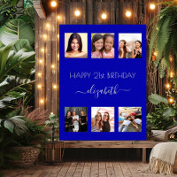 Anniversaire photo collage royal bleu BFF