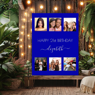 Affiche Anniversaire photo collage royal bleu BFF