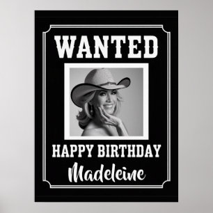 Affiche Anniversaire Photo Rustique Western Far West Sauva