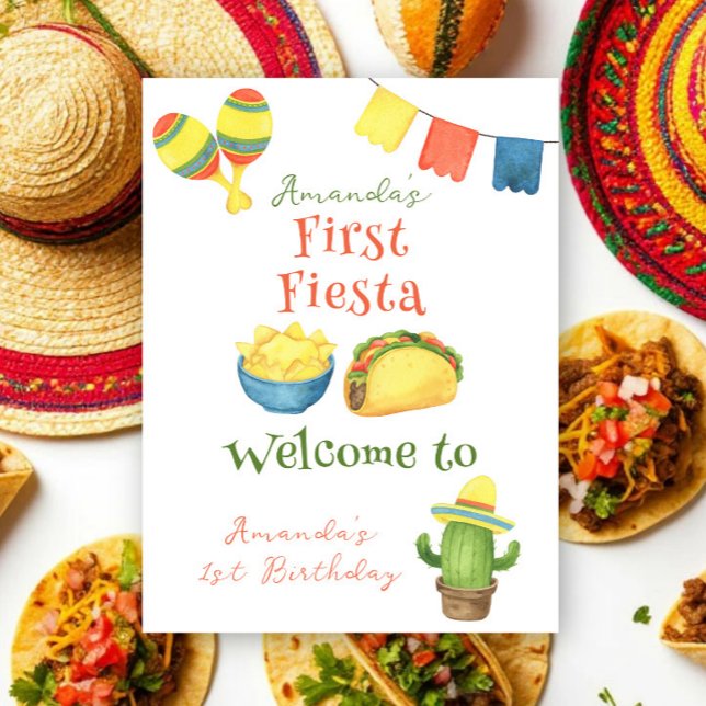 Affiche Anniversaire premier de Fiesta Aquarelle (Créateur téléchargé)