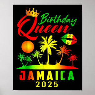 Affiche Anniversaire Reine Jamaïque filles voyage 2025 Par