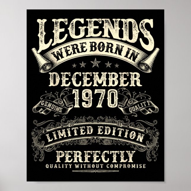 Affiche Anniversaire rétro de 55 ans pour hommes nés le 1e (Devant)