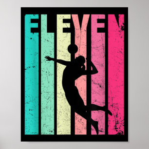 Affiche Anniversaire Retro Volleyball Amateurs Années Bir