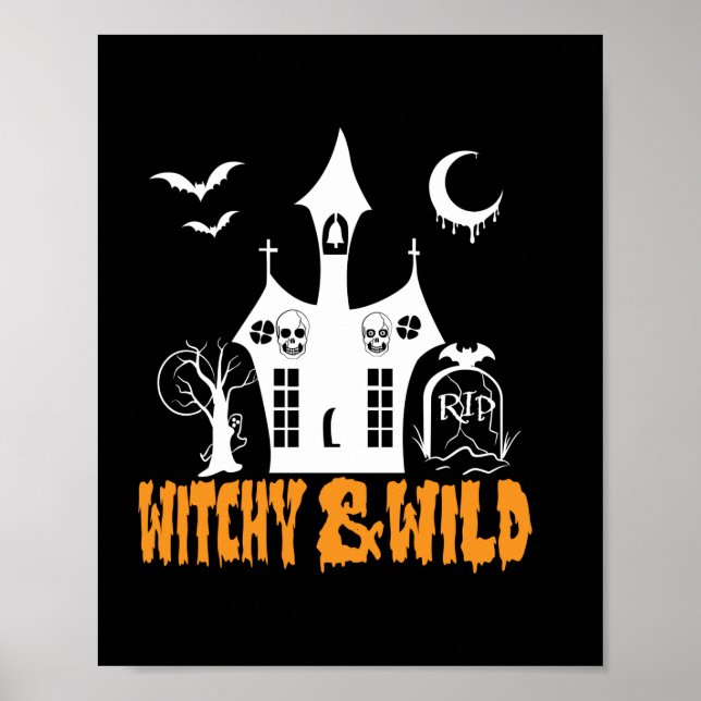 Affiche Anniversaire Sauvage Et De La Cuisine D'Halloween (Devant)