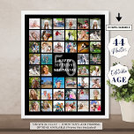 Affiche Anniversaire Simple 44 Photo Collage Couleurs pers<br><div class="desc">Créez un souvenir photo d'anniversaire imprimé poster commémoratif pour célébrer n'importe quel anniversaire d'âge avec des photos à travers les années en utilisant ce modèle de collage photo facile à télécharger avec 44 photos et personnalisé avec leur âge et votre titre personnalisé dans votre choix de couleurs comme un souvenir...</div>