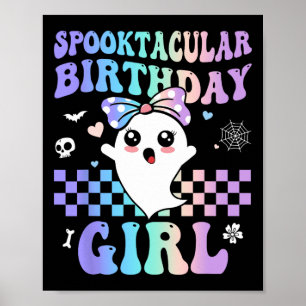 Affiche Anniversaire Spooktaculaire mignon Fantôme Hallowe