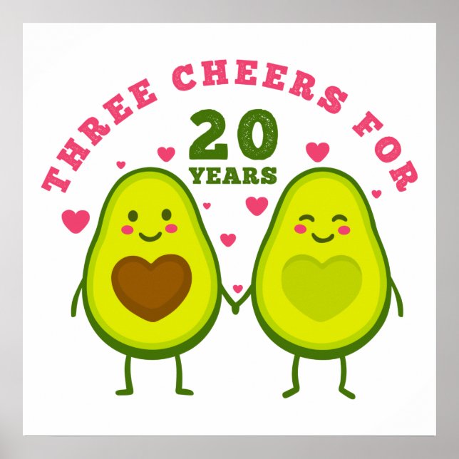 Affiche Anniversaire trois applaudissements pour 20 ans (Devant)