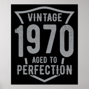 Affiche Anniversaire Vintage 1970 Âgé À Perfection