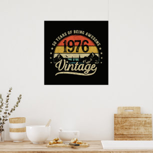 Affiche Anniversaire Vintage 1976 50 Ans 50ème