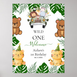 Affiche Anniversaire Wild One Jungle Safari