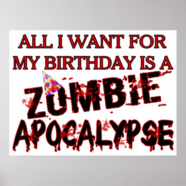 Affiche Anniversaire Zombie Apocalypse (Devant)