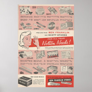 Affiche Annonce Ben Franklin 1959