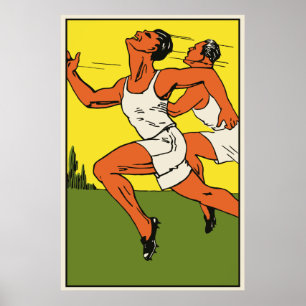 Affiche Annonce courante de championnat de rétro voie