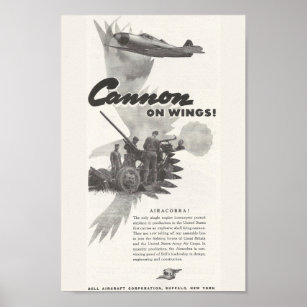 Affiche Annonce d'avion Bell 1941