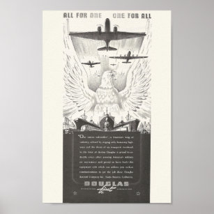 Affiche Annonce d'avion Douglas 1941
