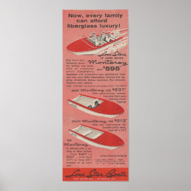 Affiche Annonce de bateau étoile solitaire 1959 (Devant)