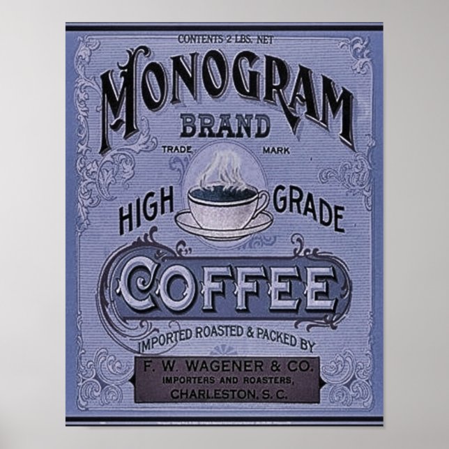 Affiche Annonce de café 1900 Monogramme (Devant)