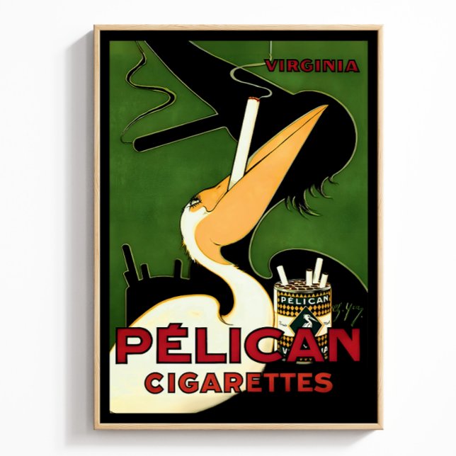Affiche Annonce De Cigarettes Pélicanes Rétro, Ère Art Déc (Créateur téléchargé)
