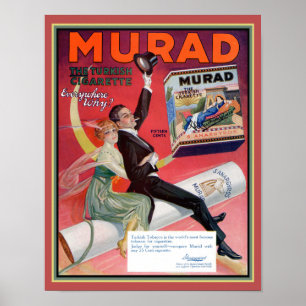 Affiche Annonce de cigarettes turques de Murad dans les an