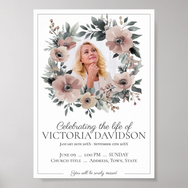 Affiche Annonce de décès numérique à télécharger instantan (Devant)