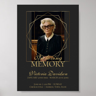 Affiche Annonce de funérailles numérique gris foncé