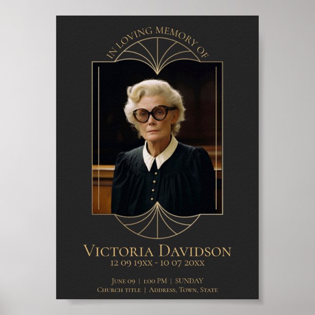 Affiche Annonce de funérailles numérique Post Dark Grey (Devant)