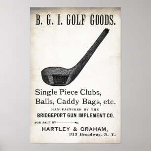 Affiche Annonce de golf vintage 1898 - Imprimer