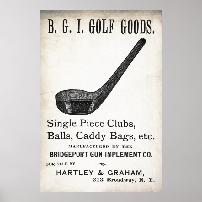 Affiche Annonce de golf vintage 1898 - Imprimer (Devant)