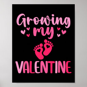 Affiche Annonce de grossesse adorable pour mon Valentin qu