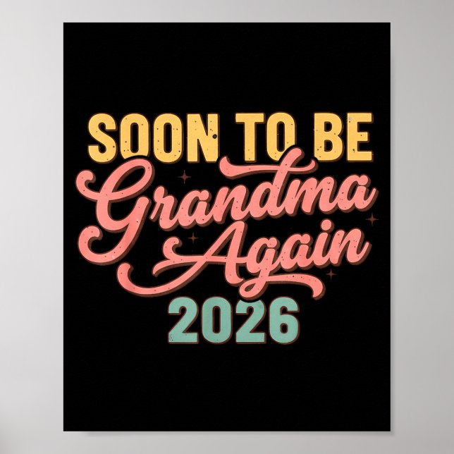 Affiche Annonce de grossesse Bientôt de nouveau grand-mère (Devant)