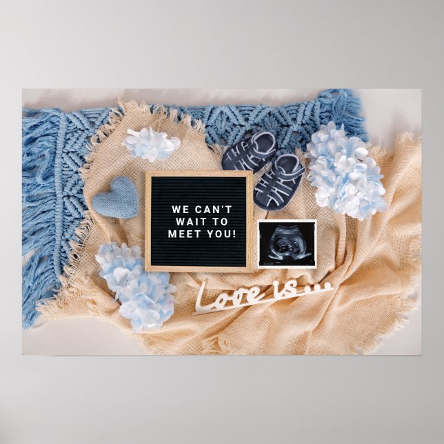 Affiche Annonce de grossesse carte de bienvenue bébé, Genr (Devant)