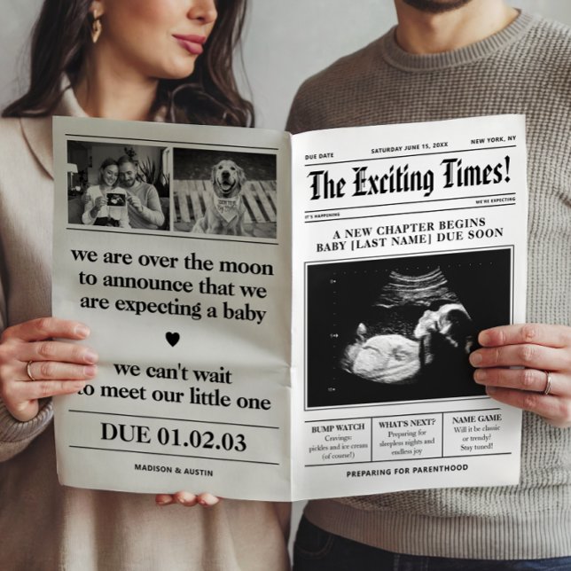 Affiche Annonce de grossesse dans un journal lors d'une sé (Créateur téléchargé)