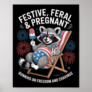Affiche Annonce de grossesse du 4 juillet Feral et enceint