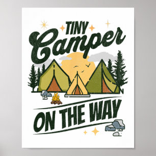 Affiche Annonce de grossesse pour amateur de camping en ca