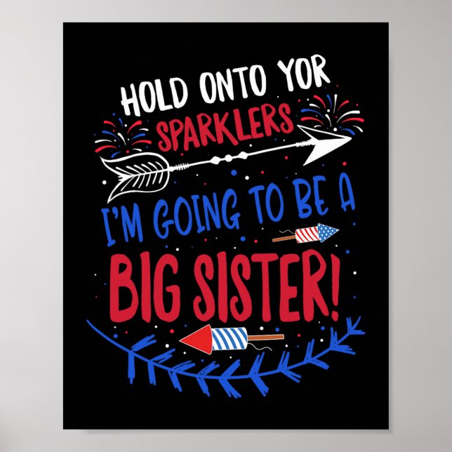Affiche Annonce de grossesse pour grande sœur Kids Sparkle (Devant)