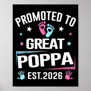 Affiche Annonce de grossesse Promu Grand Papa Est 2026