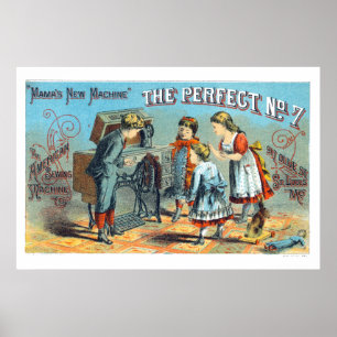 Affiche Annonce de machine à coudre de l'époque victorienn