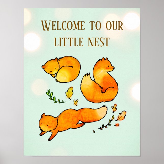 Affiche Annonce de naissance de bébé forestier   (Devant)