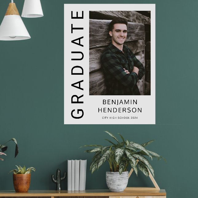 Affiche Annonce de remise de diplôme pour garçon photo mod (Salon 1)