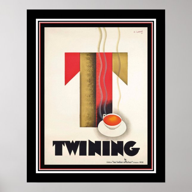 Affiche Annonce de thé Twining en 1930 par Charles Loupot (Devant)