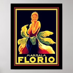 Affiche Annonce de vin Florio Marsala 1925