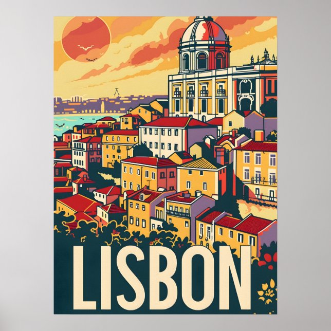 Affiche Annonce de voyage de Lisbonne (Devant)