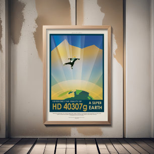 Affiche Annonce de voyage Sci-Fi, Planet HD 40307g