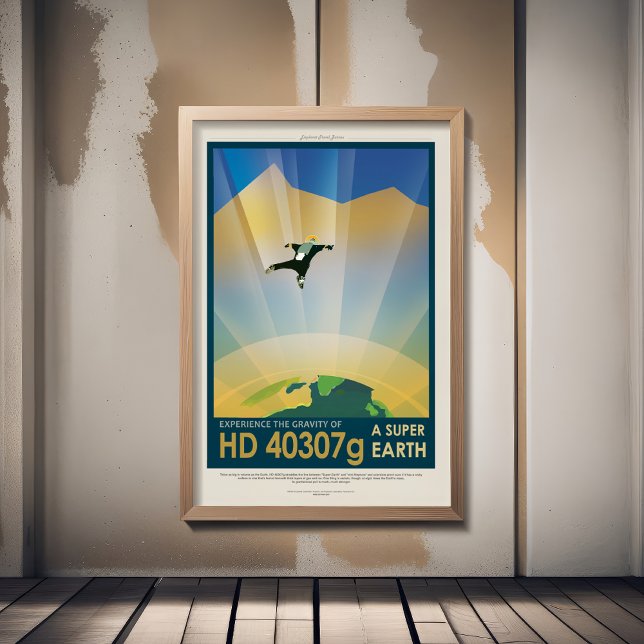 Affiche Annonce de voyage Sci-Fi, Planet HD 40307g (Créateur téléchargé)