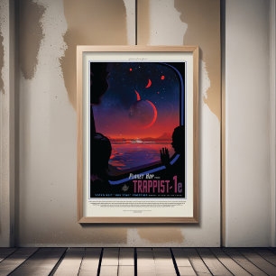 Affiche Annonce de voyage Sci-Fi, Planet Trapist-1e