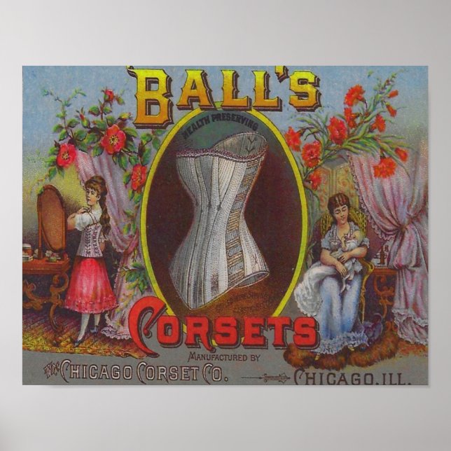 Affiche Annonce des Corsets de Ball 1880 (Devant)
